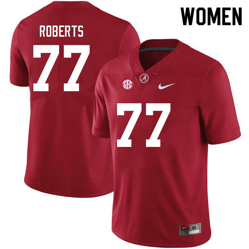 Women #77 Jaeden Roberts Alabama Crimson Tide College Football Jerseys Sale-Crimson